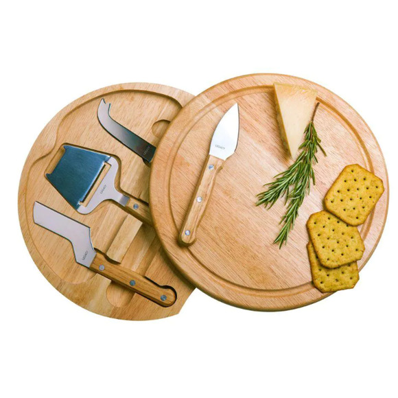 Colt's Fan Legacy Cheese Cutter Set In  Lovely Sliding Bamboo Display Case - Picture 6 of 6